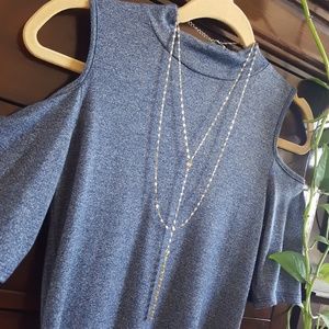 Choker Neck Line Cold-Shoulder Top